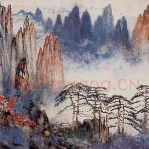 1983年 刘海粟《曙光普照神州》国画山水作品图片鉴赏