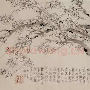 1757年 金农《梅花册》国画花鸟作品图片鉴赏
