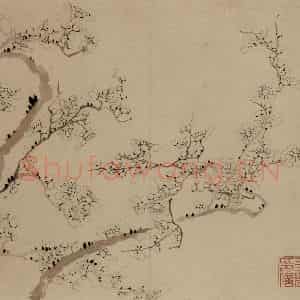 1758年 金农《梅花三绝》国画花鸟作品图片鉴赏