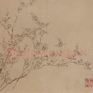 1758年 金农《梅花三绝》国画花鸟作品图片鉴赏