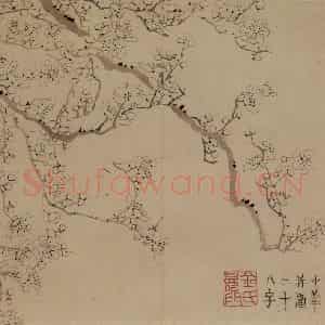 1758年 金农《梅花三绝》国画花鸟作品图片鉴赏