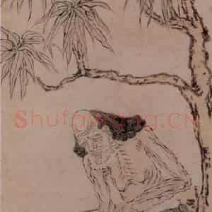 1761年 金农《摩达图》国画人物写意作品图片鉴赏