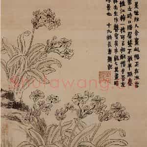 金农《花卉册》国画花鸟写意作品图片鉴赏