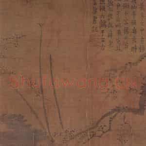 金农《梅花轴》国画花鸟写意作品图片鉴赏