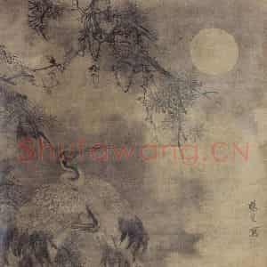 明代 林良《花鸟屏(之三)》国画花鸟作品图片鉴赏