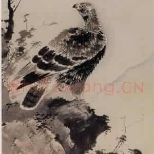 明代 吕纪《鹰鹊图》国画花鸟作品图片鉴赏