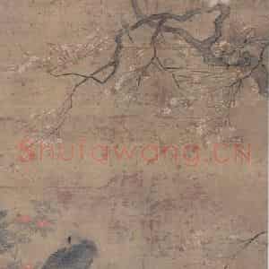 明代 吕纪《白梅孔雀图》国画花鸟作品图片鉴赏