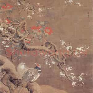 明代 吕纪《梅竹山禽图》国画花鸟作品图片鉴赏