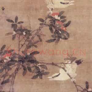 明代 吕纪《榴花双莺图》国画花鸟作品图片鉴赏