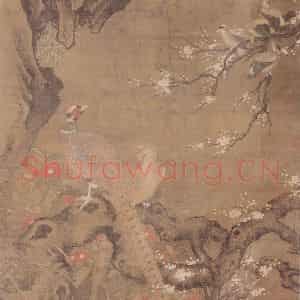 明代 吕纪《白梅雉鸡图》国画花鸟作品图片鉴赏