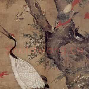 明代 吕纪《花鸟屏》国画花鸟作品图片鉴赏