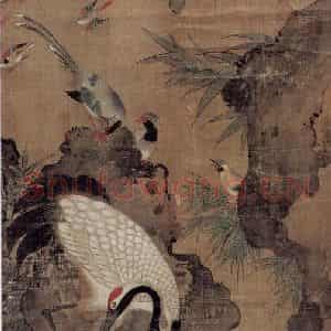 明代 吕纪《花鸟屏》国画花鸟作品图片鉴赏