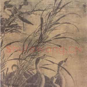 明代 林良《雁鹊图》国画花鸟作品图片鉴赏