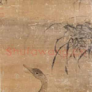 明代 林良《孤鸿叫月图》国画花鸟作品图片鉴赏