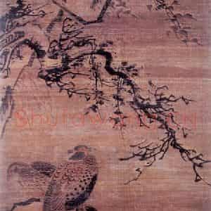 明代 林良《雪景双雉图》国画花鸟作品图片鉴赏