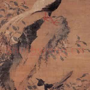 明代 林良《山茶白鹇图》国画花鸟作品图片鉴赏