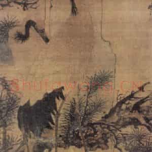 明代 林良《松鹤图》国画花鸟作品图片鉴赏