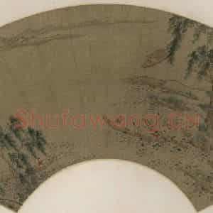 明代 仇英《采莲图》国画山水作品图片鉴赏