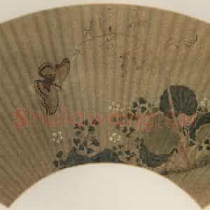 明代 陆治《花间蜂蝶》国画花鸟作品图片鉴赏