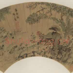 明代 周之冕《野塘集禽》国画花鸟作品图片鉴赏
