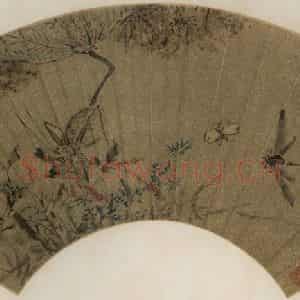 明代 陈嘉言《秋塘虫趣》国画花鸟作品图片鉴赏