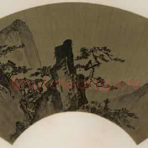 明代 周臣《松风高阁》国画山水作品图片鉴赏