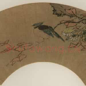 明代 蓝瑛《秋禽图》国画花鸟作品图片鉴赏