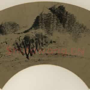 明代 倪元璐《溪山烟雨》国画山水作品图片鉴赏