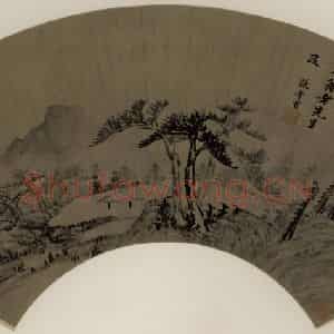 清代 张学曾《松亭烟岫》国画山水作品图片鉴赏