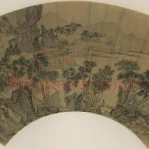 明代 唐寅《水阁松云》国画山水作品图片鉴赏