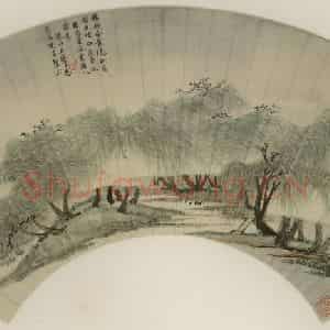 清代 王翚《柳岸晓风》国画山水作品图片鉴赏
