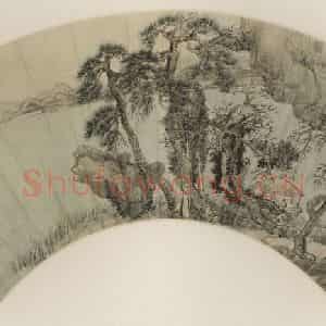 清代 顾昉《秋山水阁》国画山水作品图片鉴赏