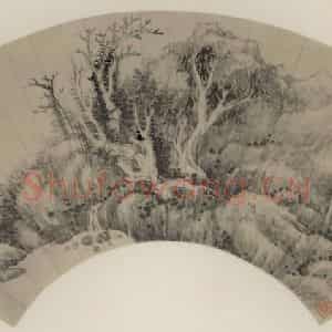 清代 黄鼎《古木秋藤》国画山水作品图片鉴赏