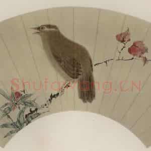 清代 华岩《红叶画眉》国画花鸟作品图片鉴赏