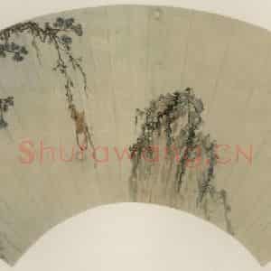 清代 唐岱《山猿捞月》国画综合作品图片鉴赏