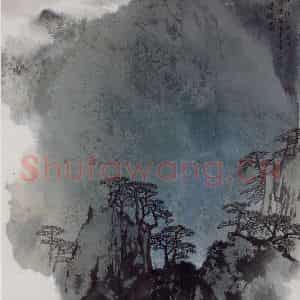 1986年 宋文治《庐山清晓》国画山水写意作品图片鉴赏