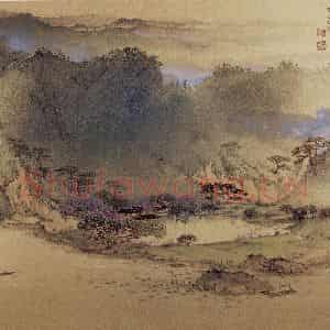 1995年 宋文治《江南春》国画山水写意作品图片鉴赏
