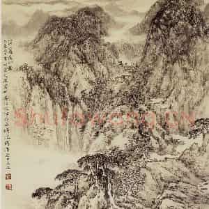 1995年 宋文治《匡庐云山图》国画山水写意作品图片鉴赏