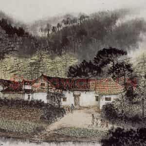 1960年 宋文治《韶山毛主席故居》国画山水写意作品图片鉴赏
