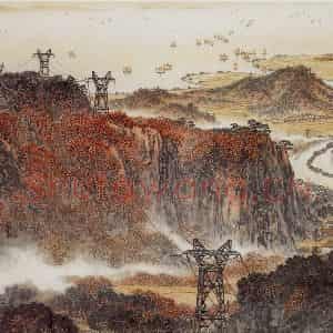 1972年 宋文治《太湖新装》国画山水写意作品图片鉴赏