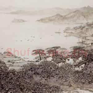 1980年 宋文治《江南三月》国画山水写意作品图片鉴赏