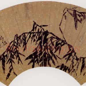 明代 唐寅《雨竹图》国画花鸟作品图片鉴赏