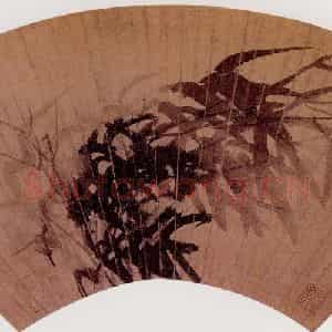 明代 唐寅《墨竹图》国画花鸟作品图片鉴赏