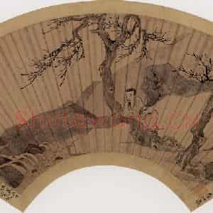 明代 唐寅《临流倚树图》国画花鸟作品图片鉴赏