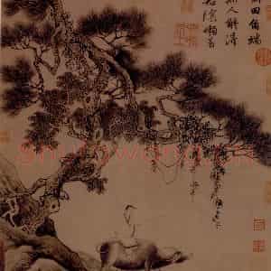 明代 唐寅《葑田行犊图》国画综合作品图片鉴赏