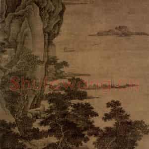 明代 唐寅《楸枰一局图》国画山水作品图片鉴赏