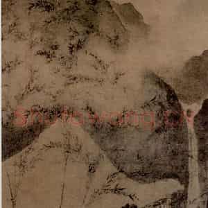 明代 唐寅《虚亭听竹图》国画山水作品图片鉴赏