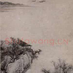 明代 唐寅《湖山一览图》国画山水作品图片鉴赏