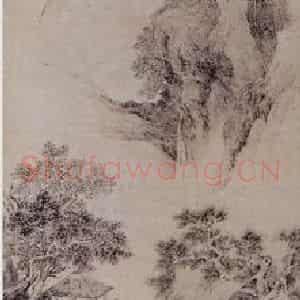明代 唐寅《幽人燕坐图》国画山水作品图片鉴赏