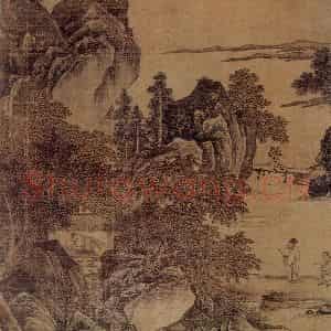 明代 唐寅《山水图》国画山水作品图片鉴赏
